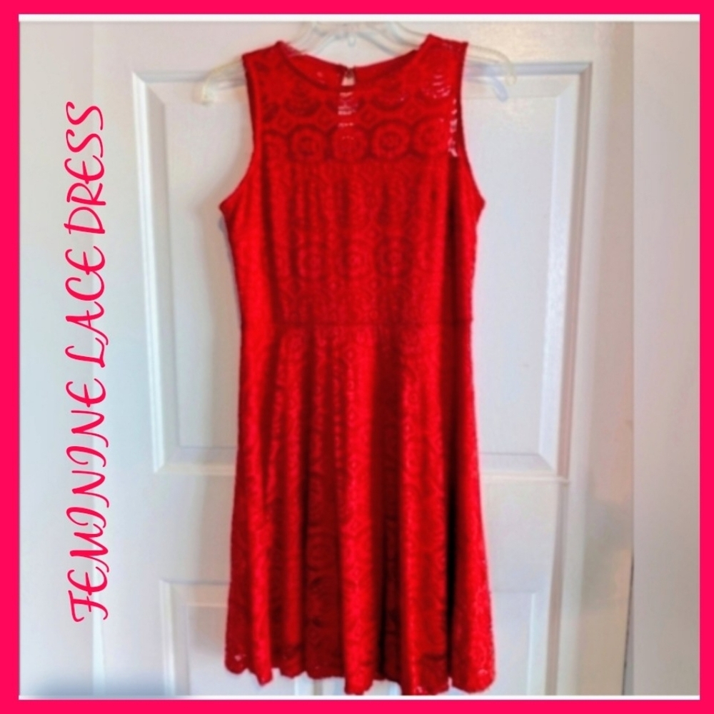 Spring Dress Red lace dress cocktail Dressy elegant Thalia SodiRed lace dress  S